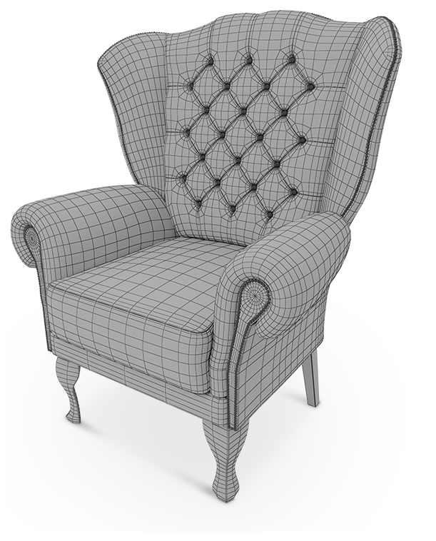 Luxurious Chair Sofa wireframe