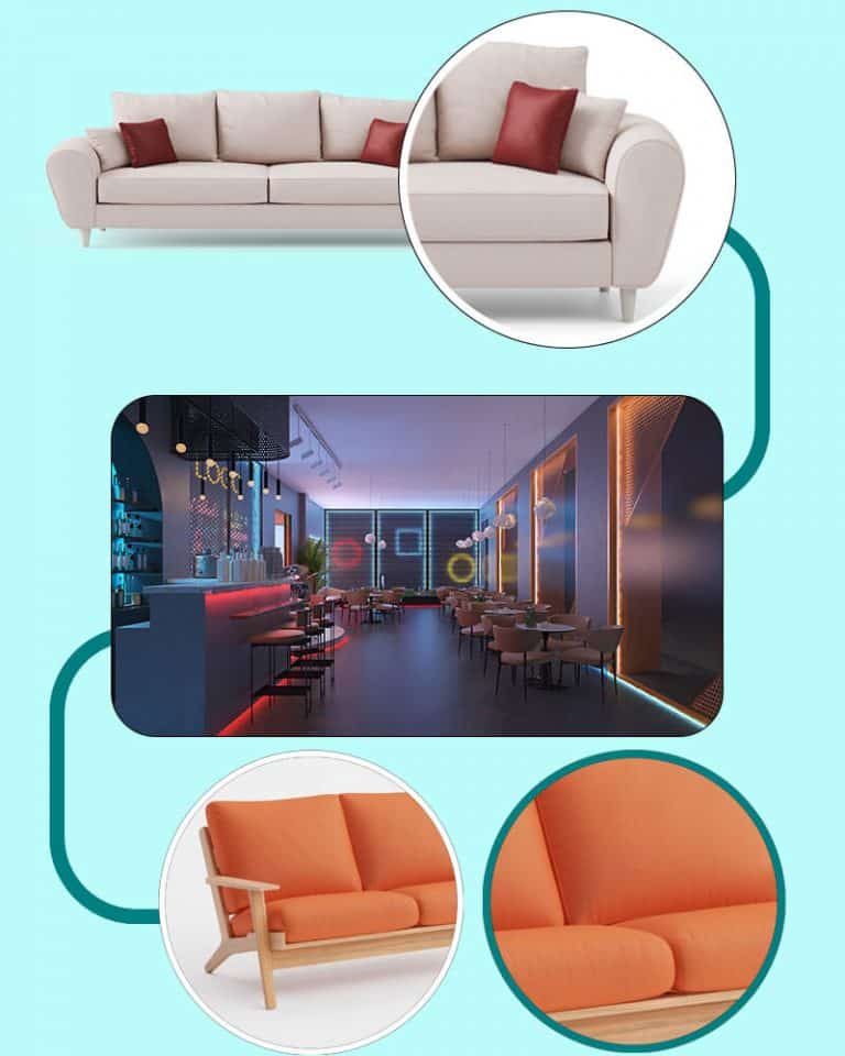 3D Rendering Stages For Furniture