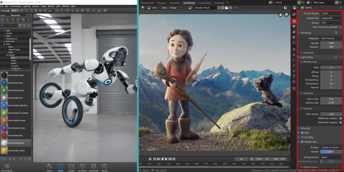 keyshot vs blender rendering