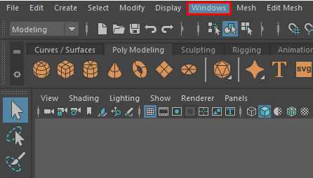 Windows option in maya